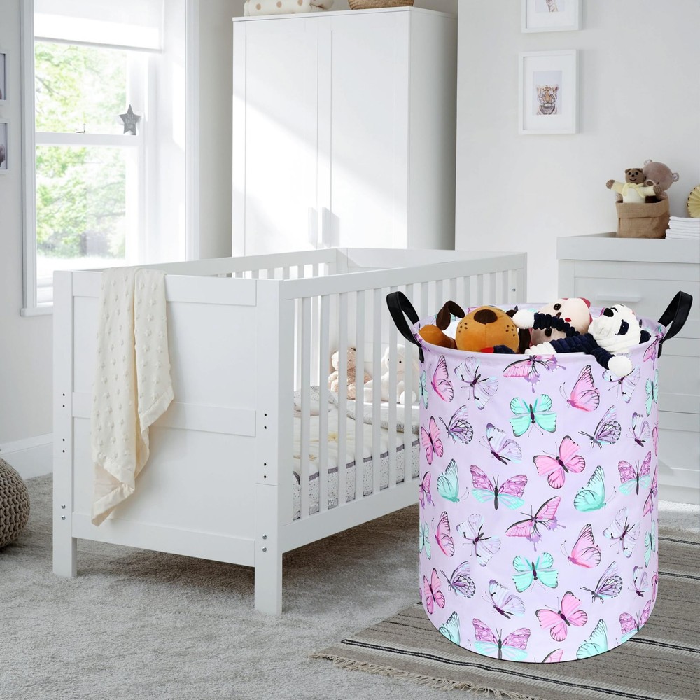 KUNRO Round Laundry Gift Basket Storage Hamper, Clothes Storage Organizer Bin...