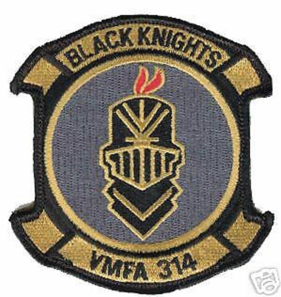 USMC VMFA-314 BLACK KNIGHTS MARINE CORPS HOOK LOOP EMBROIDERED PATCH