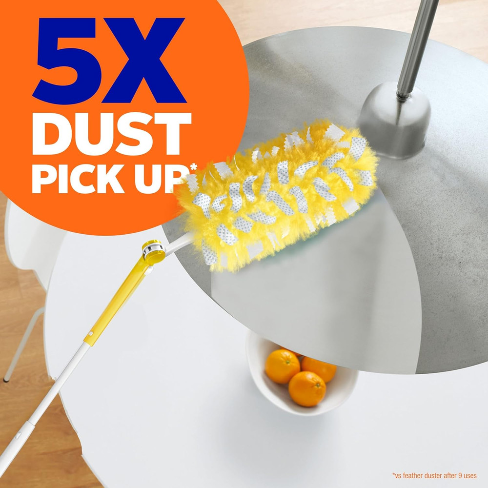 Heavy Duty Duster Kit with Extendable Handle, 3 Refills, Ceiling Fan Vent Hard t