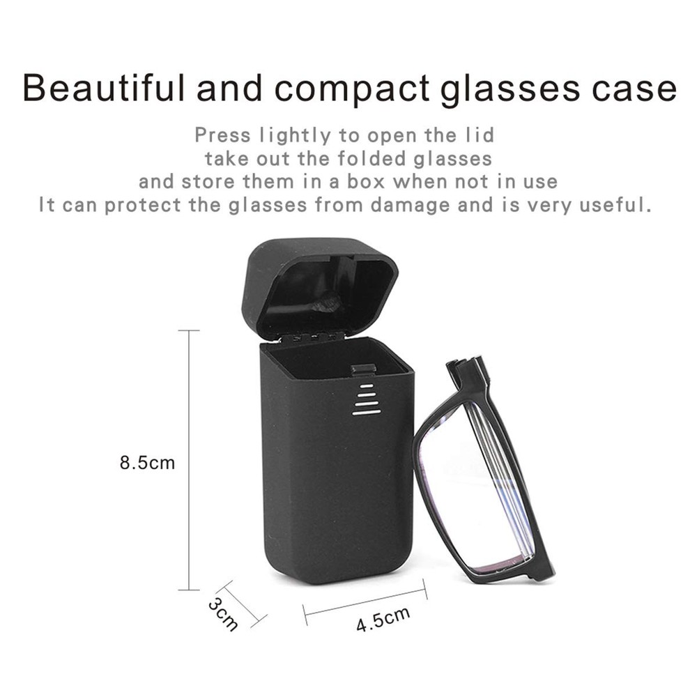 DBEFTLI Folding Reading Glasses - Foldable 2 Count (Pack of 1), (Black,black)