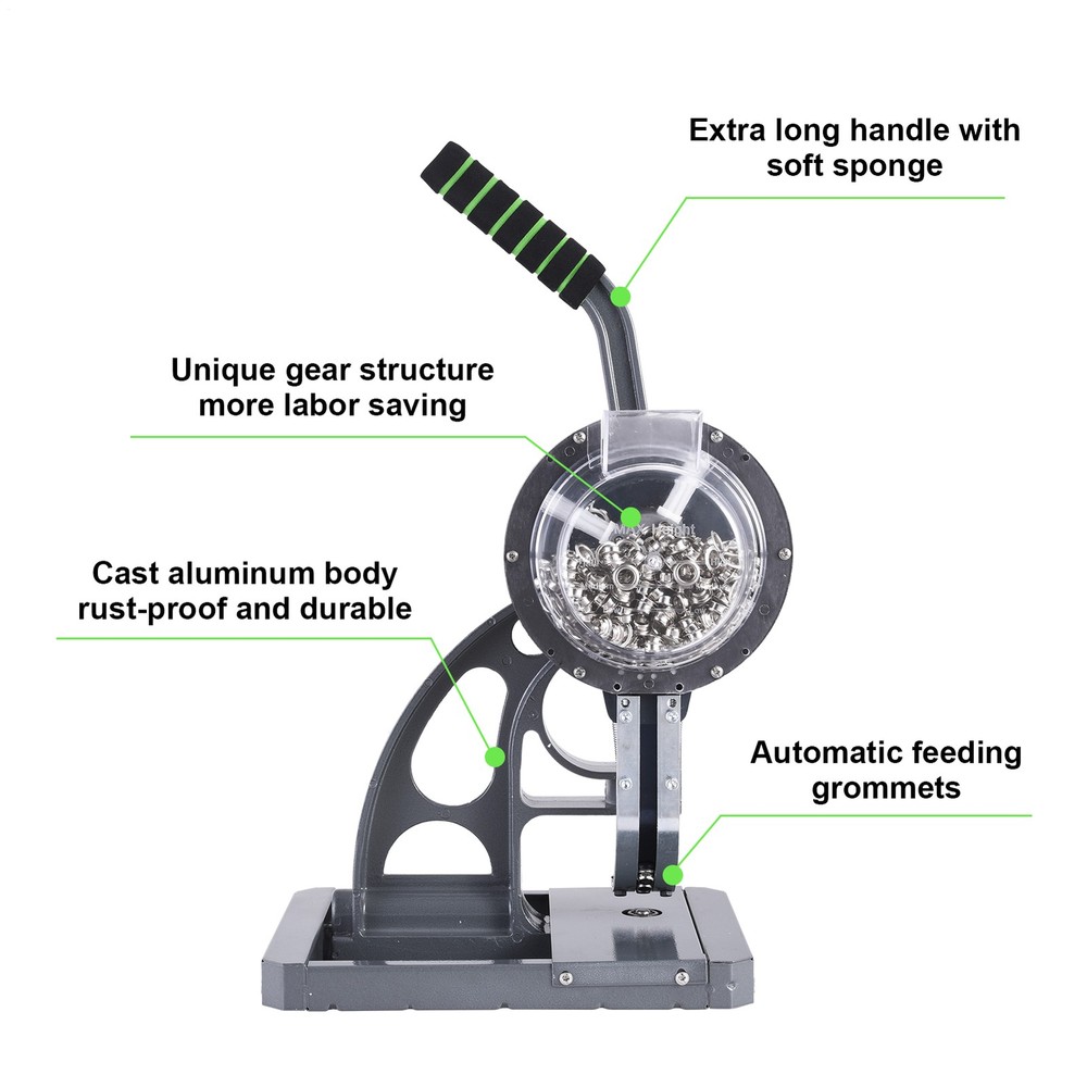 Grommet Tool Kit with 2000 pcs 3/8" Eyelets Leather Hole Punch Set Press Machine