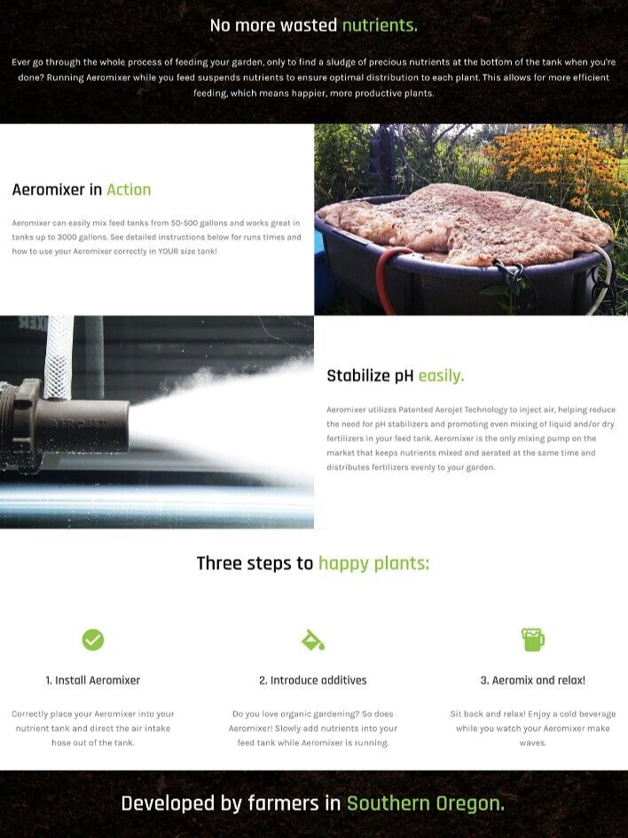 Aeromixer Mini Mixer - Mix Nutrients and Aerate Feeding Solutions