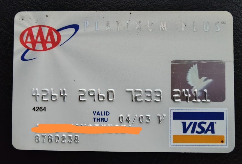 AAA PLATINUM PLUS credit card VISA 2003