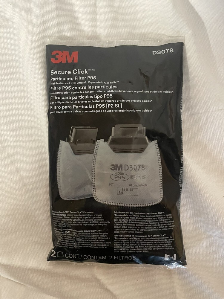 3M D3078 Secure Click Particulate Filter P95 (2 pack) 01/2024