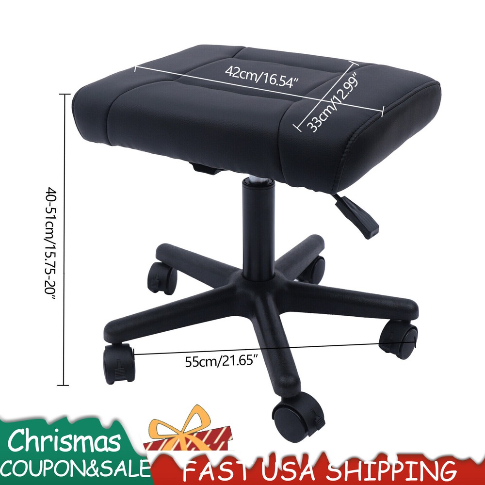 Office Foot Stool with Wheels, Height Adjustable Rolling Leg Rest Adjustable