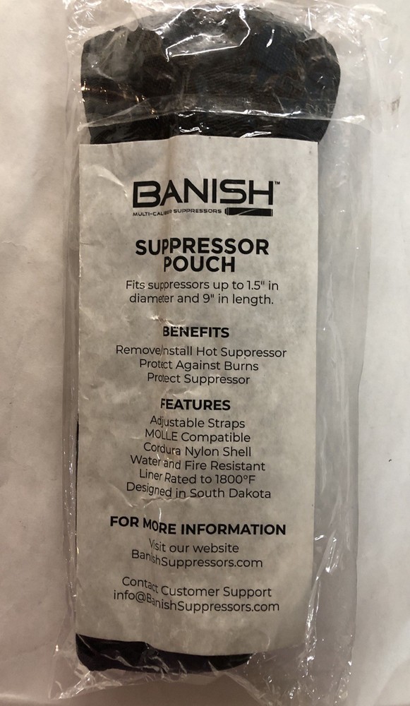 Banish Suppressor Pouch - Black - MOLLE Compatible - NEW