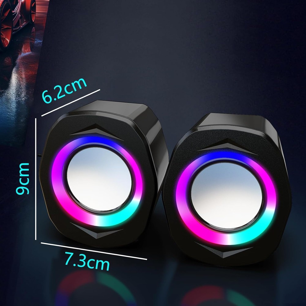 2.0 Speaker System, PC Game Speaker, USB Powered Audio System, 3.5mm Audio Input