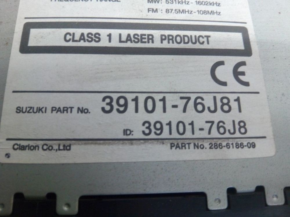 Radio/CD Changer Combination *CODE not present. fits Suzuki Jimny FJ