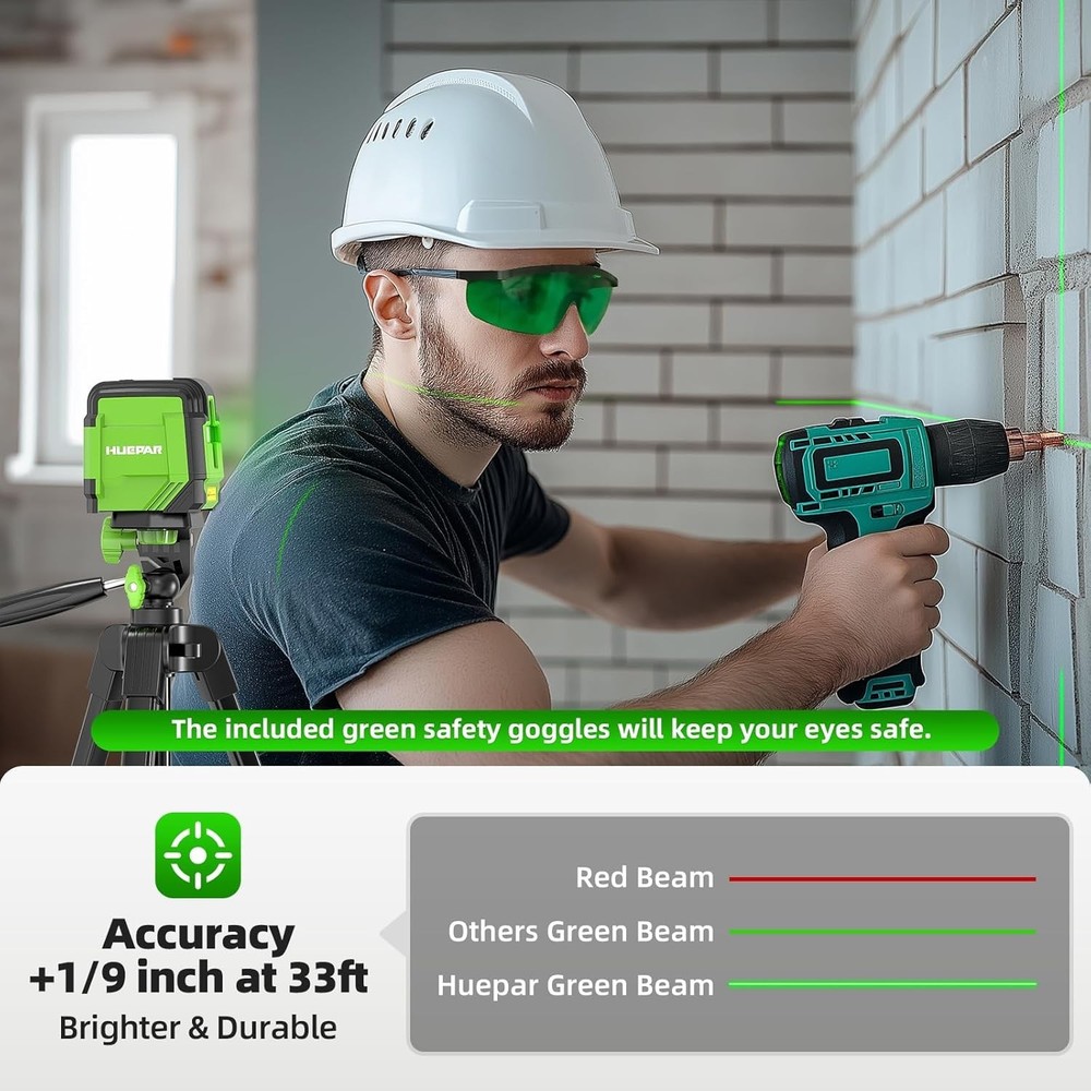 Laser Level with 60in Tripod & 98ft Range for Stunning Home Projects