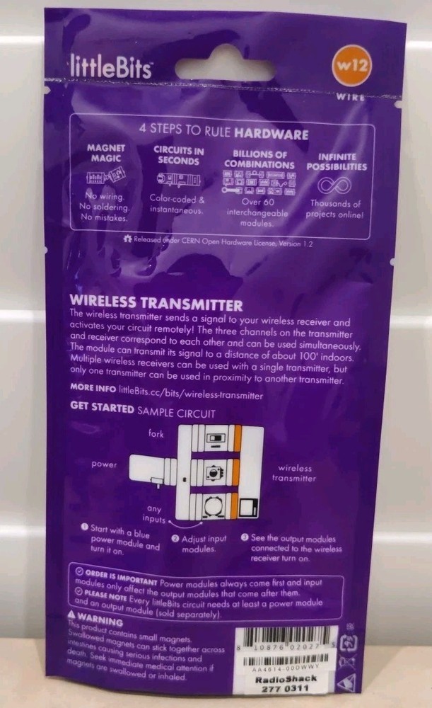 Littlebits Wireless Transmitter Module w12 - Brand New/ Sealed