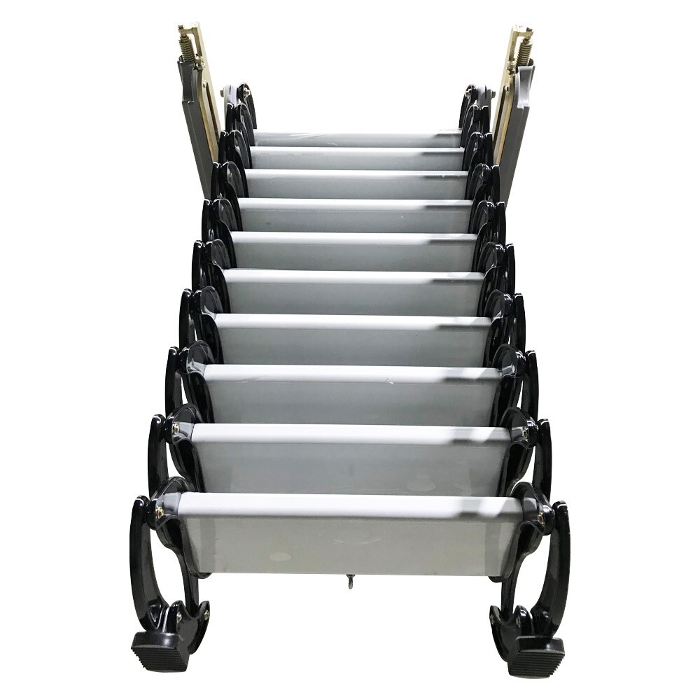 Folding Loft Ladder Stairs Attic Loft Pull Down Ladder Wall Mounted Black