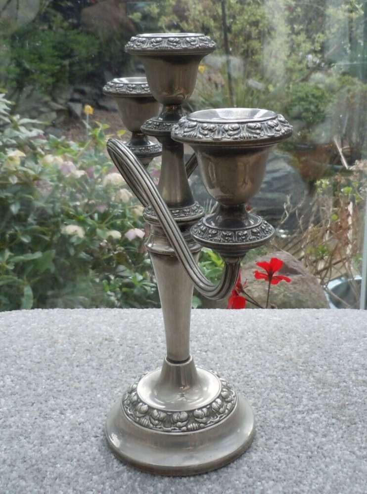 Silver Plated 3 arm Candelabra by Ianthe.