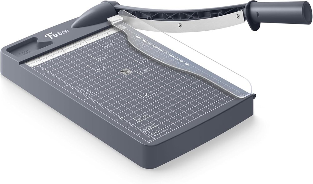 Lightweight 12" Guillotine Paper Cutter for Accurate Cuts - Portable & Efficient