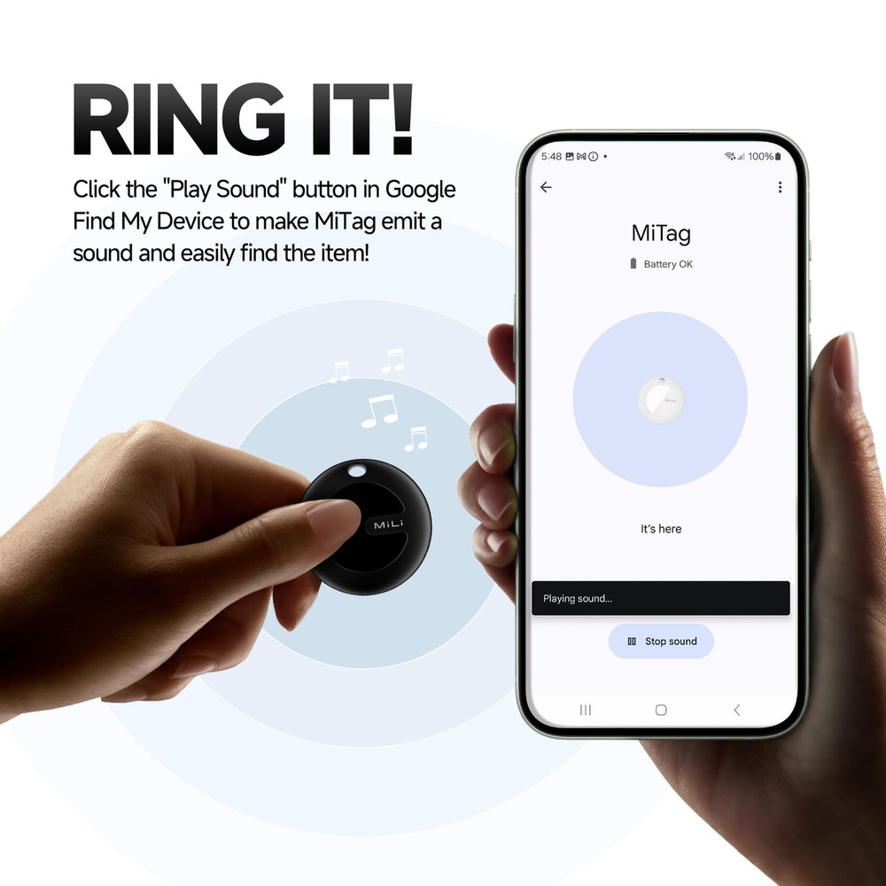 MiTag Bluetooth Tracker for Android, Google Certified Key Finder/Luggage Trac...