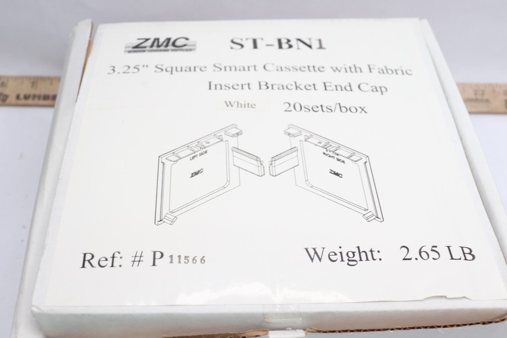 20-Sets ZMC Square Smart Cassette with Fabric Insert Bracket End Caps 3.25"