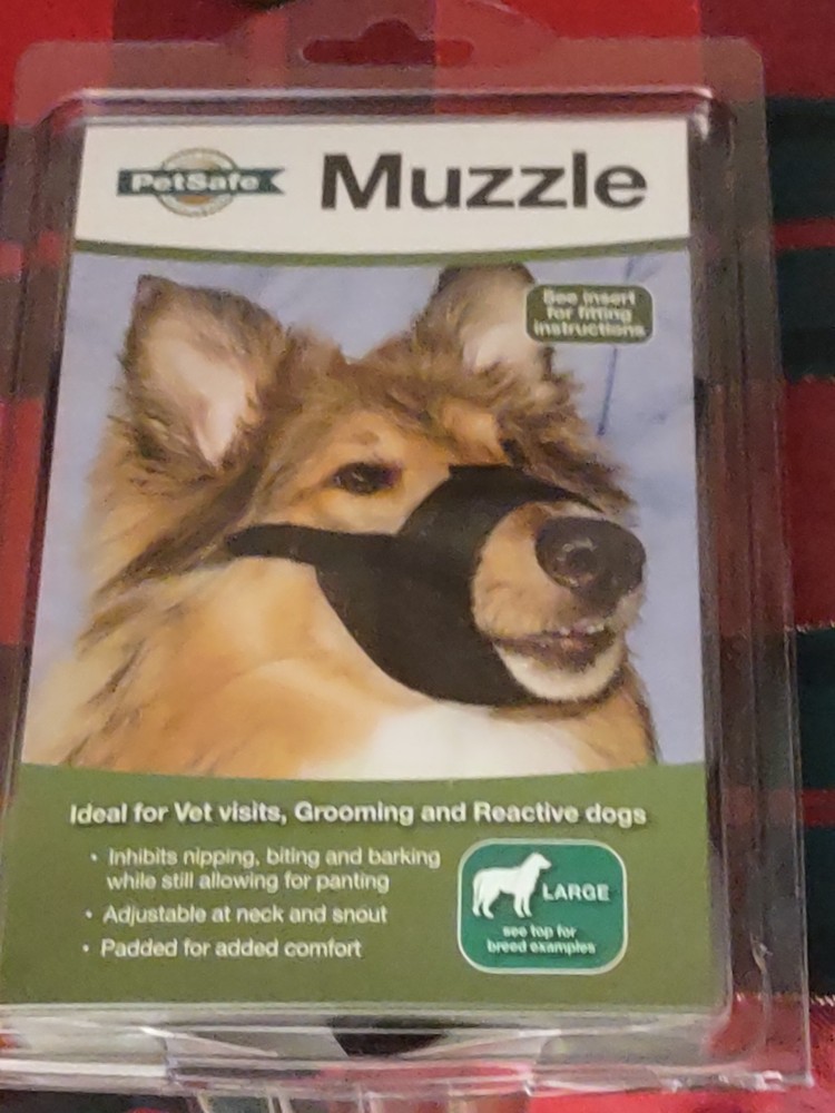 PetSafe Muzzle Padded For Comfort Adjustable @ Neck & Snout Size Large
