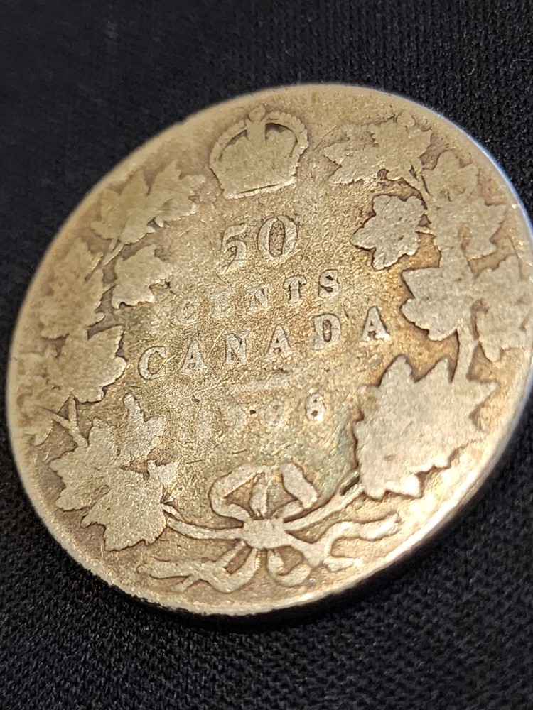 1908 Canada 50 Cents Silver Coin