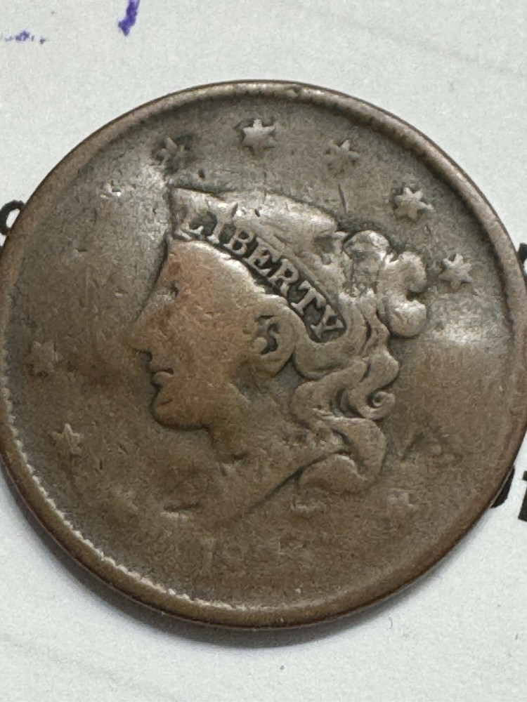 1837 Large Cent, Coronet Head, 99c shipping