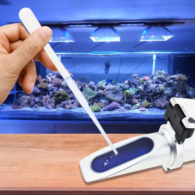Portable Salinity Salt Refractometer Hydrometer 0-10% For Aquarium Fish Tank