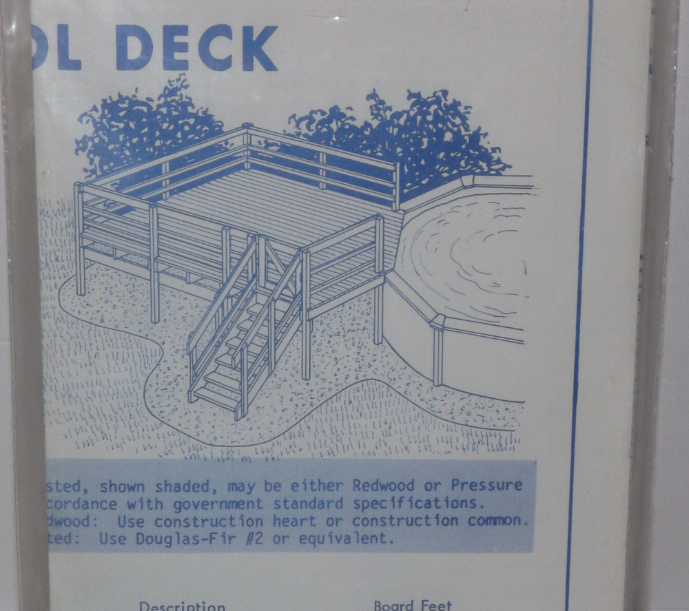 Ucando Pool Deck Plans B2030 R New In Package