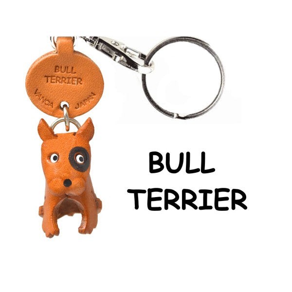 Bull Terrier Leather Dog Keychain