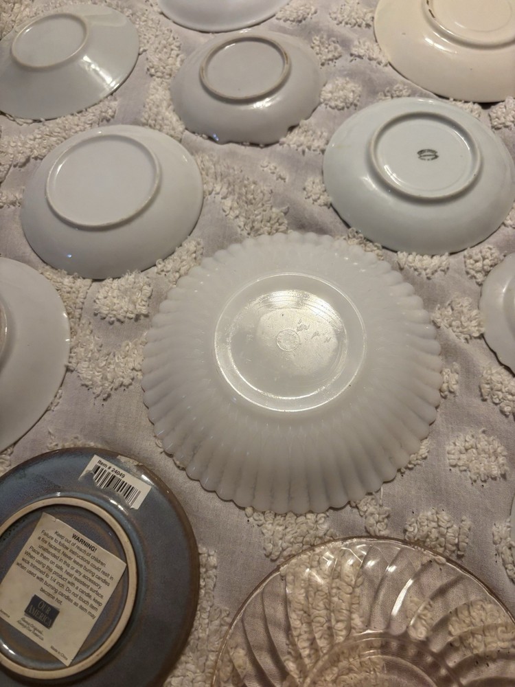 Eclectic Set of Saucers 14 Pieces Total