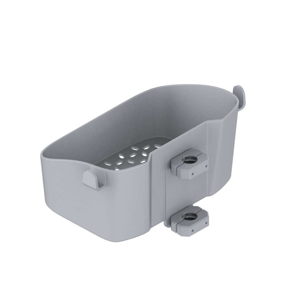PLASTIC  MEDICAL POLE MOUNT BASKET WITH OPTIONAL POLE CLAMPS, SOLID GREY COLOR