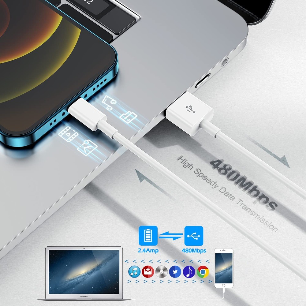 iPhone Charger 3FT Apple MFi Certified Lightning Cable 3 Pack