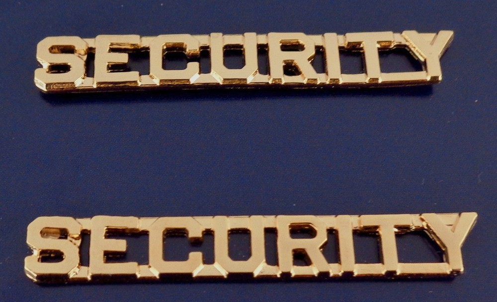 Security 1/4" Polished Gold Uniform Collar Pins