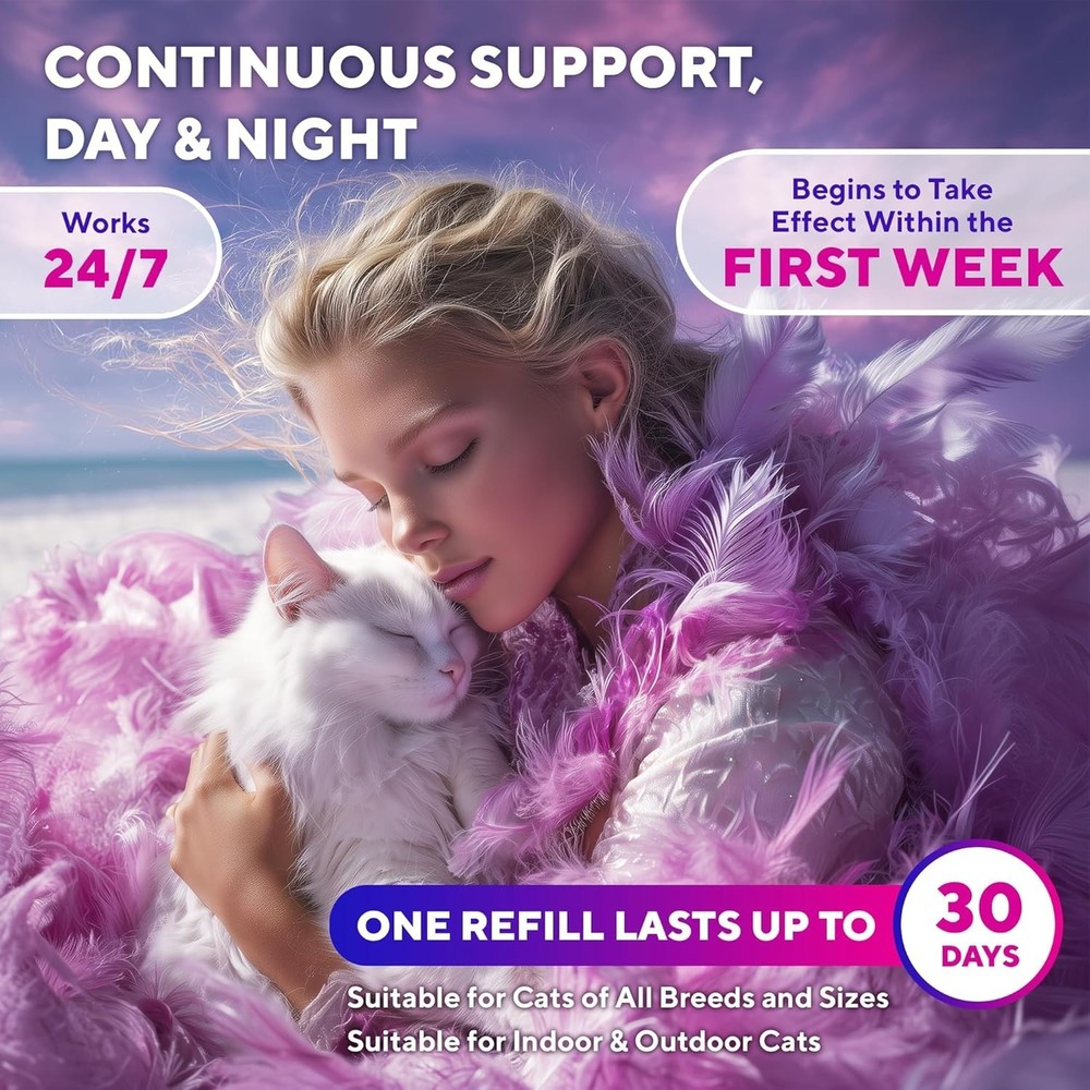 Drug-Free Pet Calming Diffuser - Effective Relief for Cat Anxiety & Aggression
