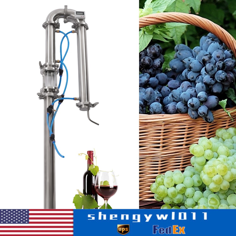 2" in Stainless Still Moonshine Reflux Distilling Column Brew Wine Making Tool