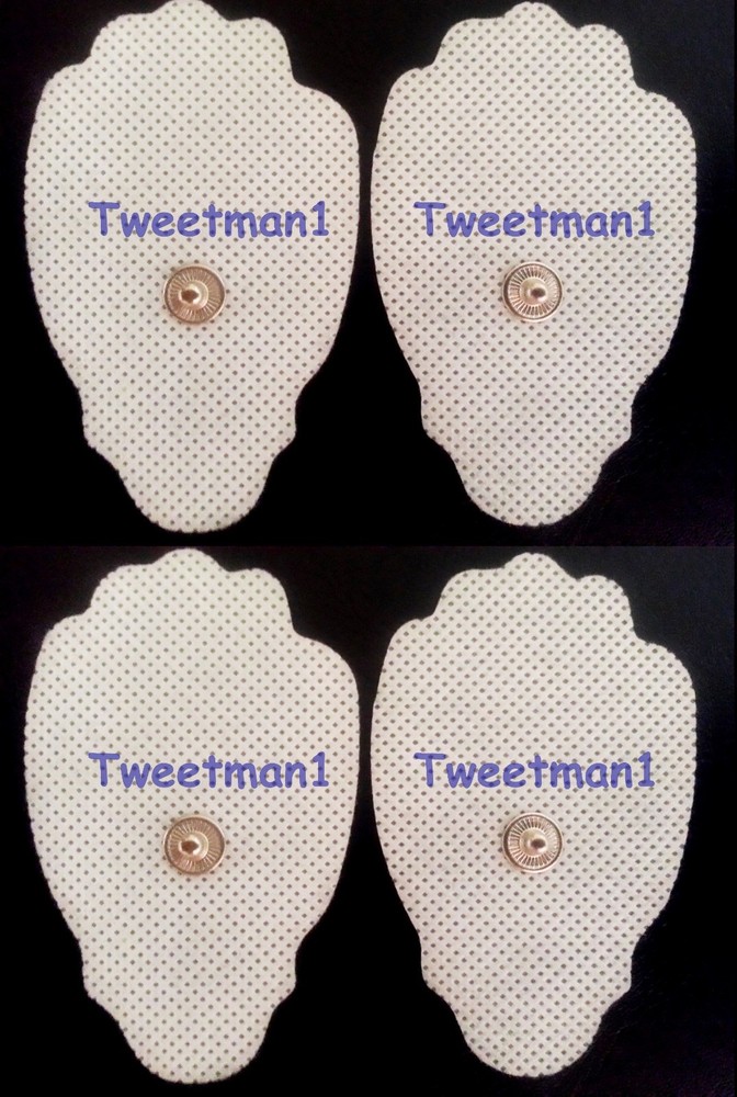 Replacement Massage Pads (4) - Large Plus Cables - for ELIKING Digital Massagers