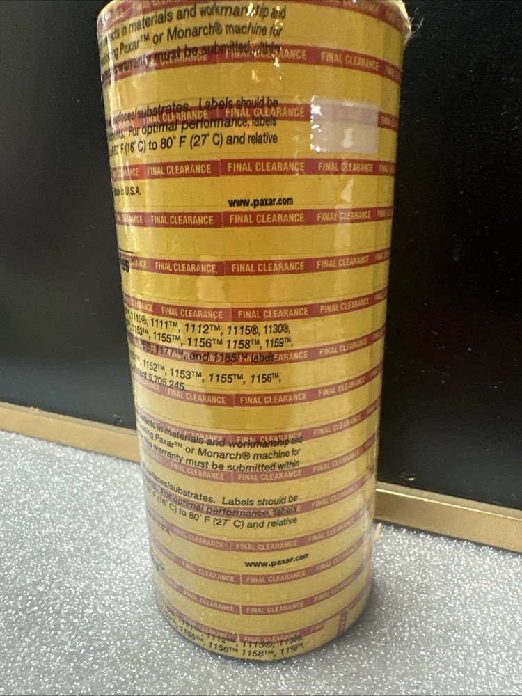 Monarch 1100 Series Sense Final Clearance Labels 16 Rolls Per Pack See Descript