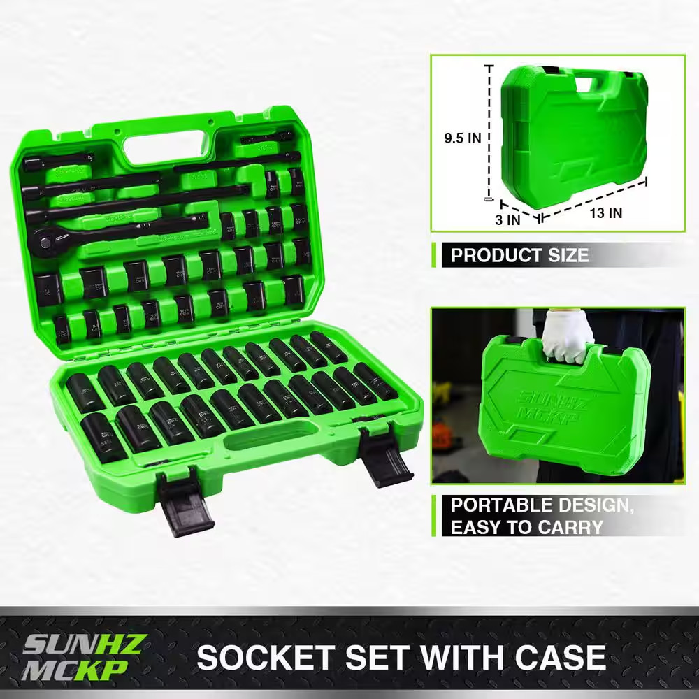 3/8 In. Drive Impact Socket Set 52-Piece