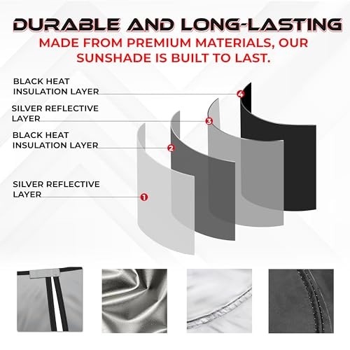 Foldable Sunshade Compatible with 2010-2013 Mazda 3 Hatchback, UV Reflective