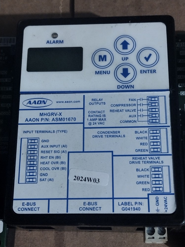 AAON MHGRV-X AOON P/N: ASM01670 Controller