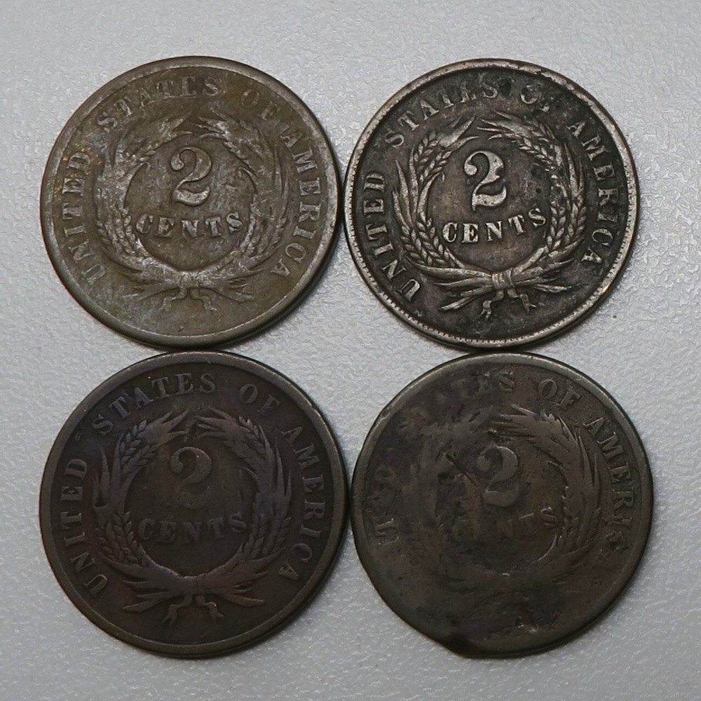 11x 1864-1870 2 Cent Pieces 2c 28666
