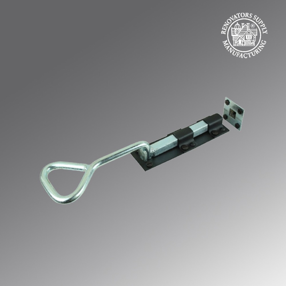 Black Slide Door Bolt Wrought Iron Bow Handle Rust Resistant Renovators Supply