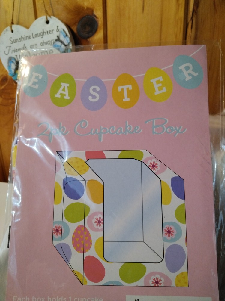 Cupcake Boxs With Window 2 Piece Per PKG Happy Easter Lot of 3 Pkg 5 Boxs Total