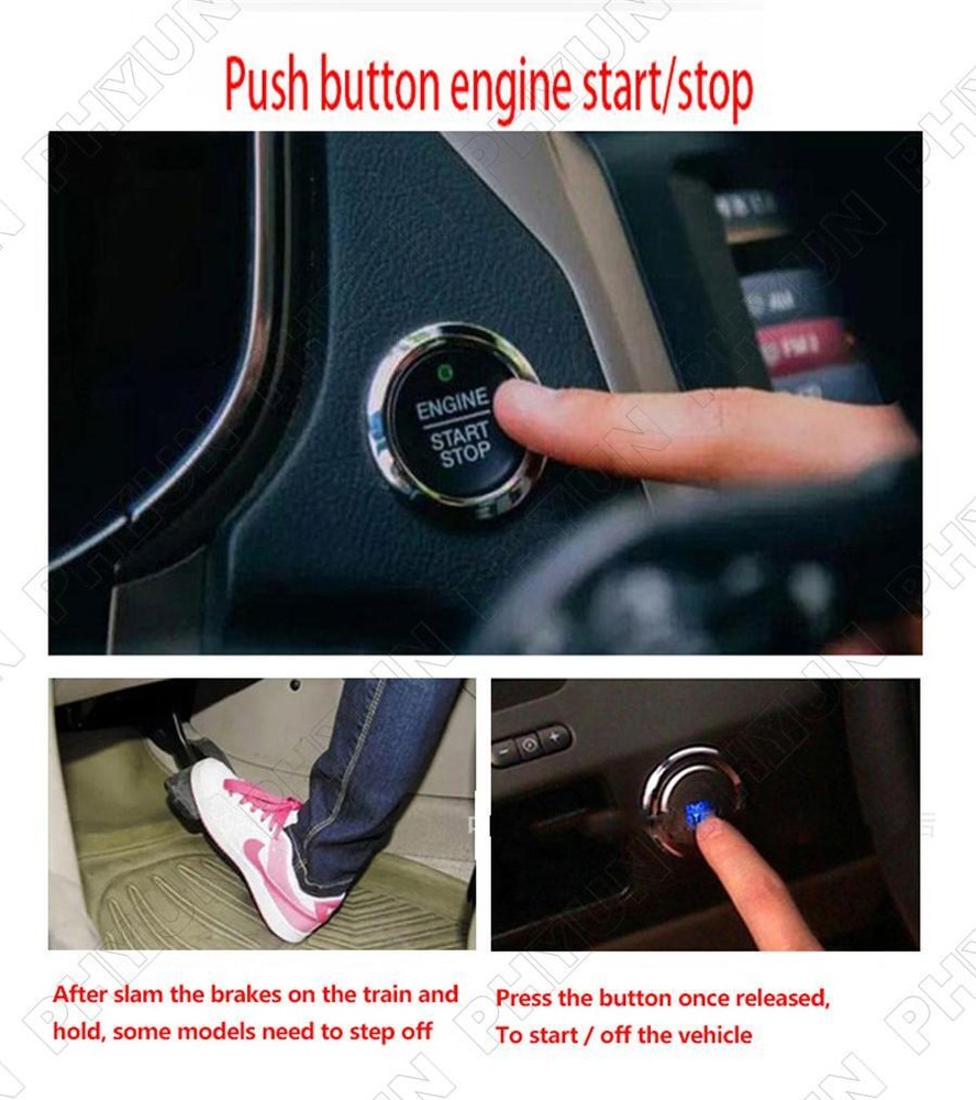 Car Alarm System Auto Security Keyless Entry Push Button Remote Engine Start Kit