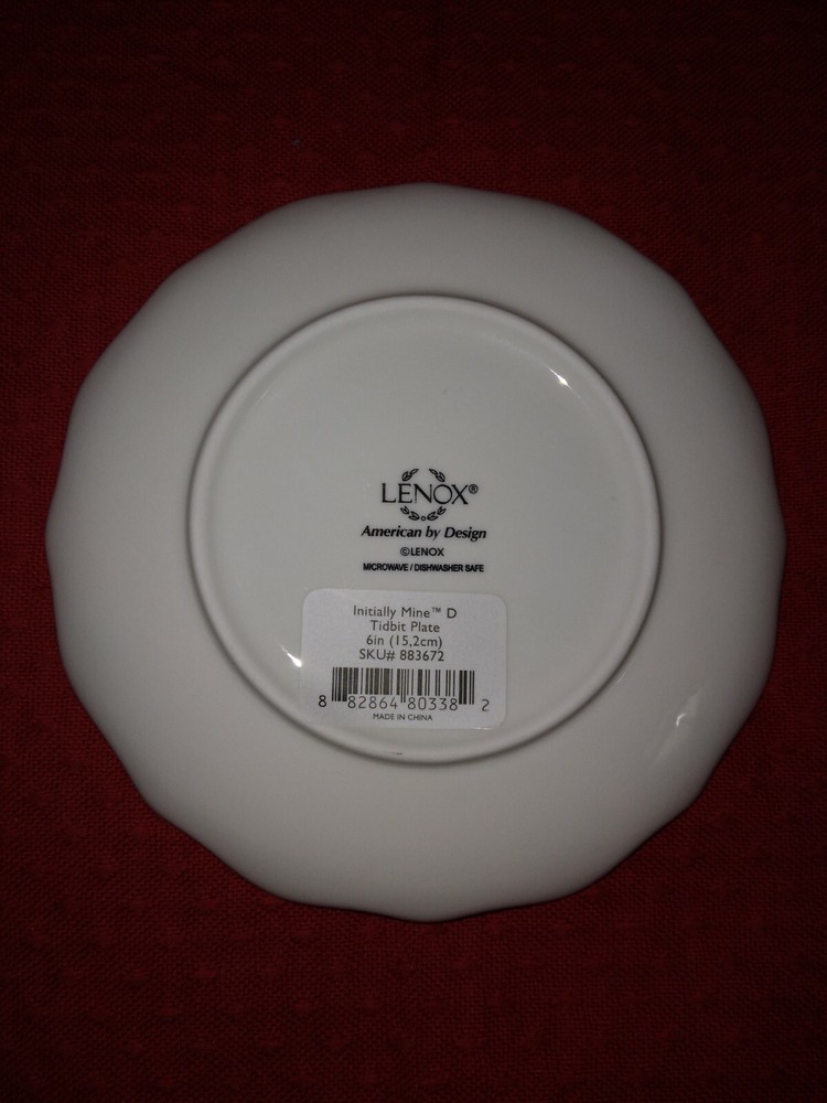 Lenox Initially Mine "D" Tidbit Plate 6"