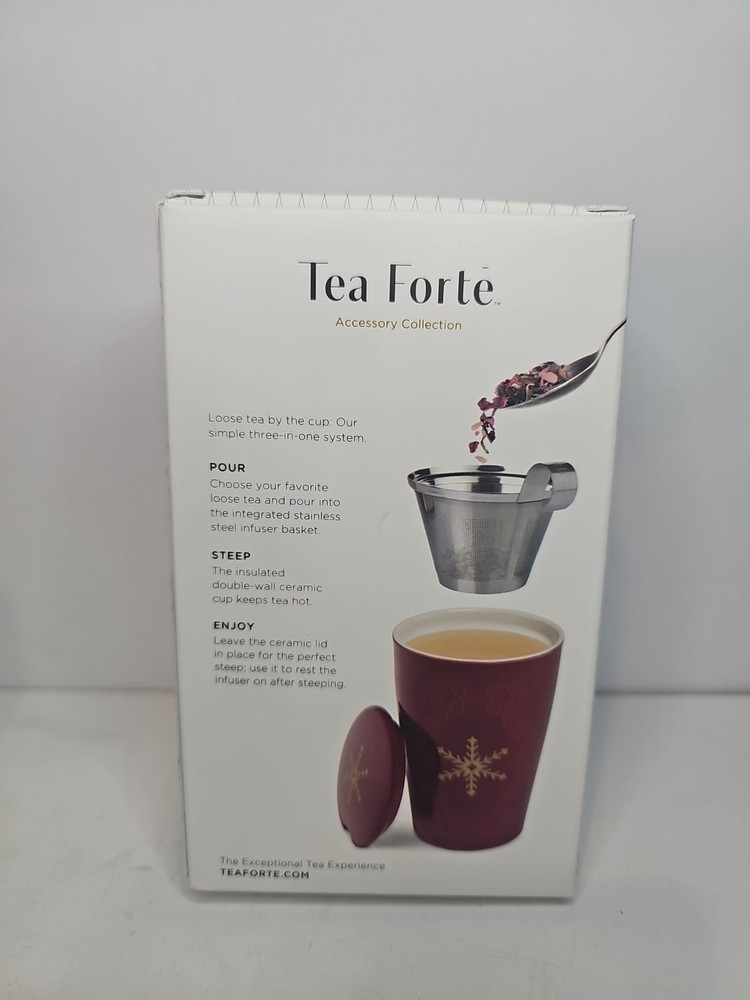 TEA FORTE ACCESSORY COLLECTION - KATI STEEPING CUP W/ INFUSER- WARMING JOY -NEW