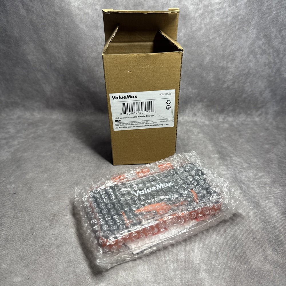 ValueMax 7PC Needle File Set Interchangeable Flat Round Square Triangle