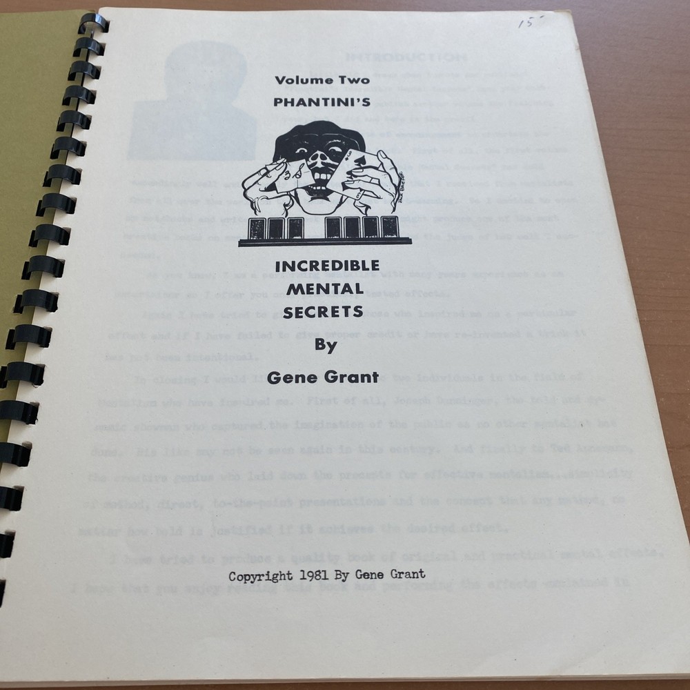 MAGIC BOOK ~ PHANTINI'S INCREDIBLE MENTAL SECRETS VOL. 2