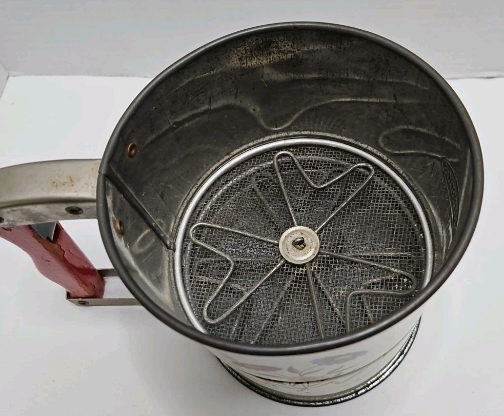 Flour Sifter 3 Screen Kitchen Tool Floral WORKS