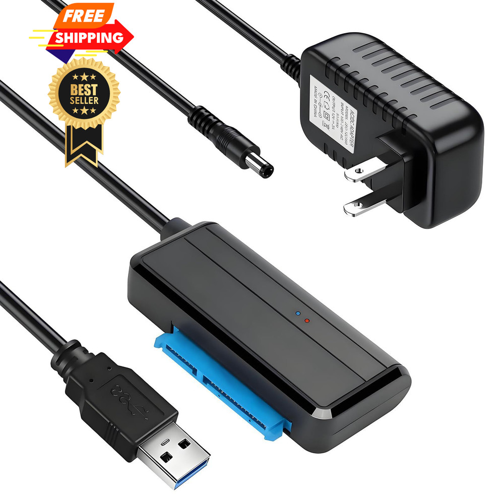 SATA to USB 3.0 Adapter, Cable, External Hard Drive Cable Black