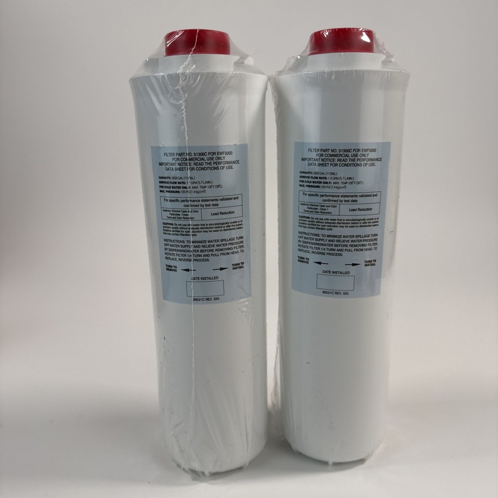 51300C Replacement Water Filter 2 Pack For Elkay EWF3000 ERF750 (No Chip)