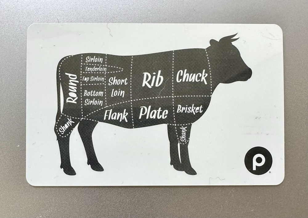 Publix Cow Themed Gift Card. Zero Balance