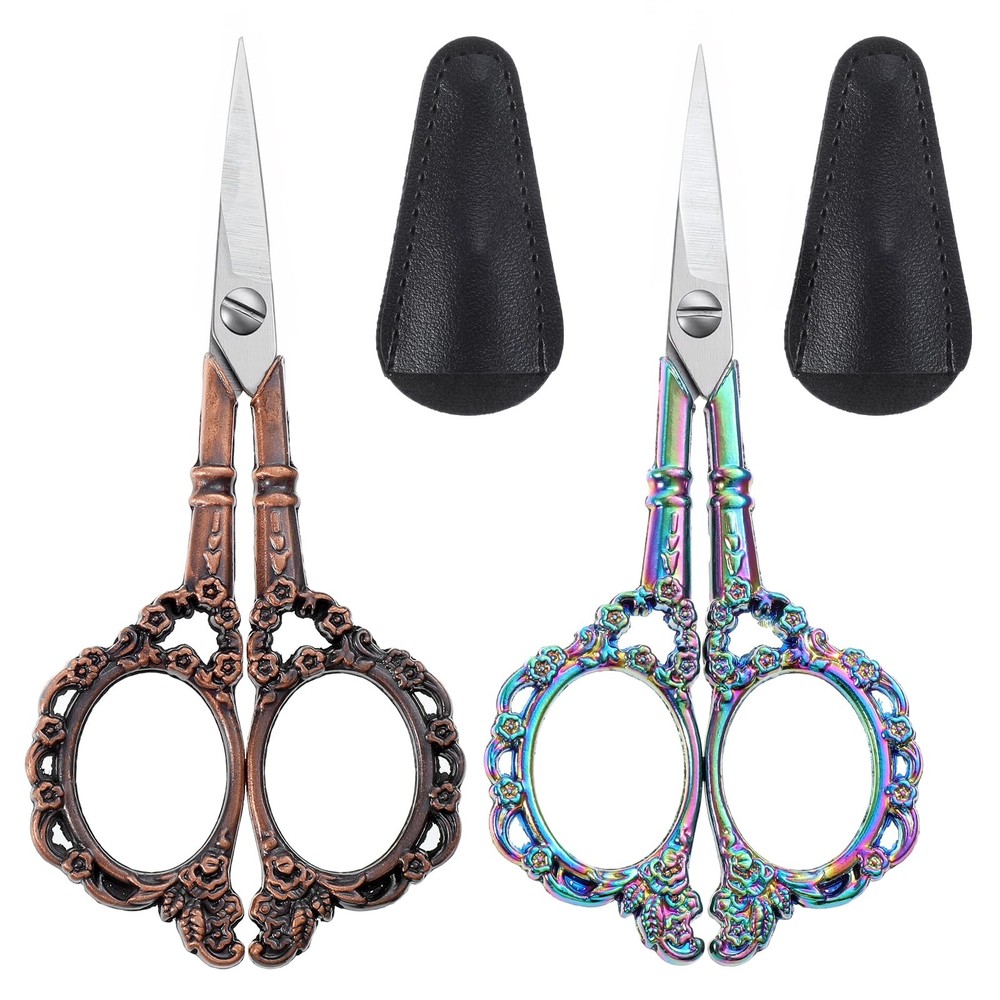 2 Pcs Pretty Embroidery Scissors Small Crochet Thread Scissors