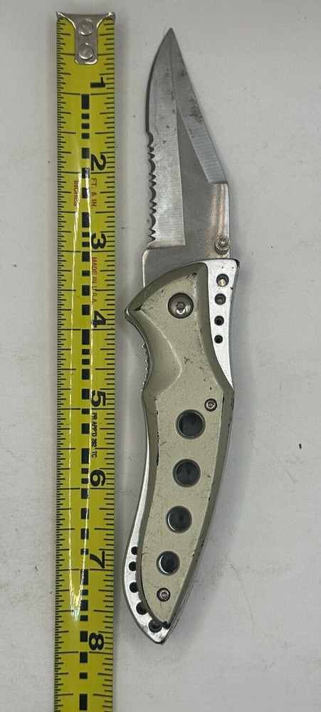 VINTAGE Imported Serrated Folding Knife